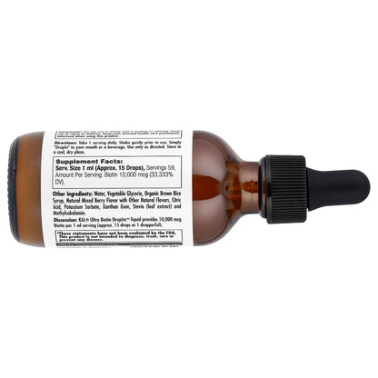 KAL, Ultra Biotin,  Mixed Berry, 10,000 mcg, 2 fl oz (59 ml)