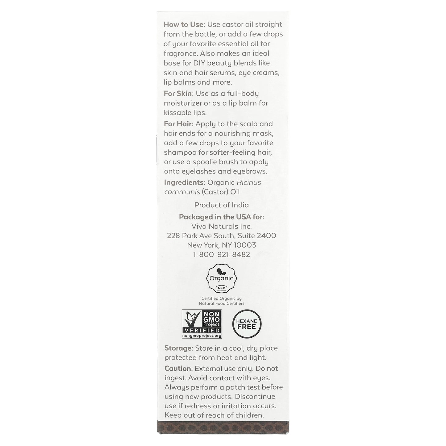 Viva Naturals, Organic Castor Oil, 16 fl oz (473 ml)