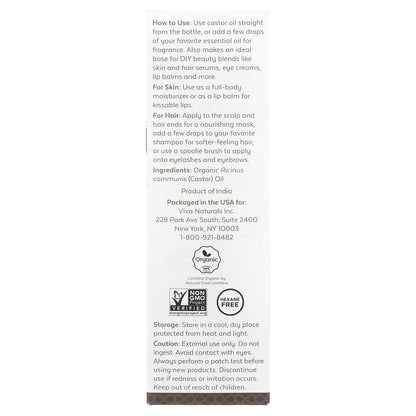 Viva Naturals, Organic Castor Oil, 16 fl oz (473 ml)