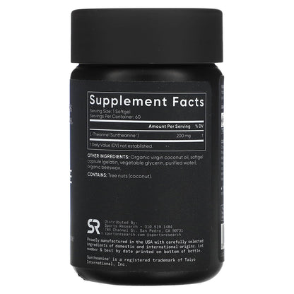 Sports Research, L-Theanine, 200 mg, 60 Softgels