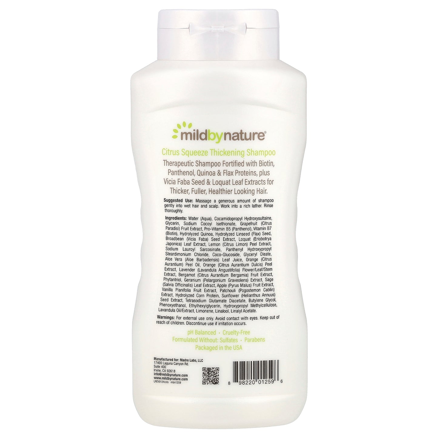 Mild By Nature, Thickening Shampoo, B-Complex + Biotin, Citrus Squeeze, 16 fl oz (473 ml)