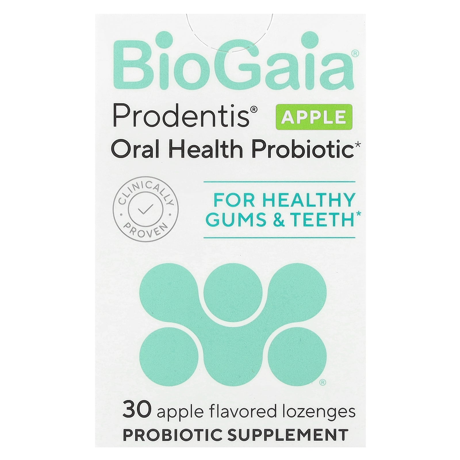 BioGaia, Prodentis®, Oral Health Probiotic, Apple, 30 Lozenges