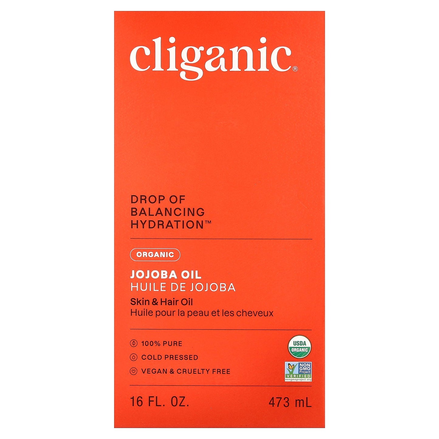 Cliganic, Organic Jojoba Oil, For Oily & Combination Skin, 16 fl oz (473 ml)