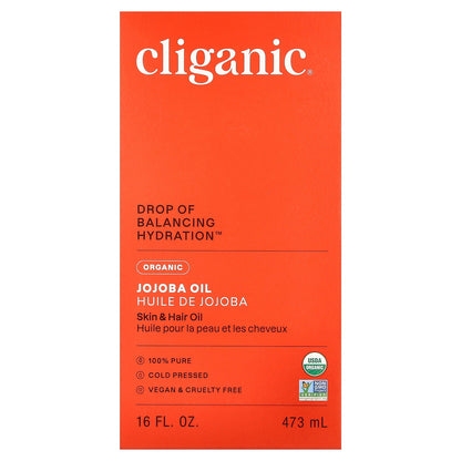 Cliganic, Organic Jojoba Oil, For Oily & Combination Skin, 16 fl oz (473 ml)