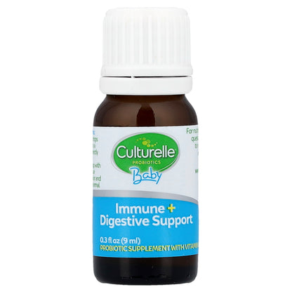 Culturelle, Baby Probiotics, Immune + Digestive Support, Probiotic & Vitamin D Drops, 0-12 Months, 0.3 fl oz (9 ml)