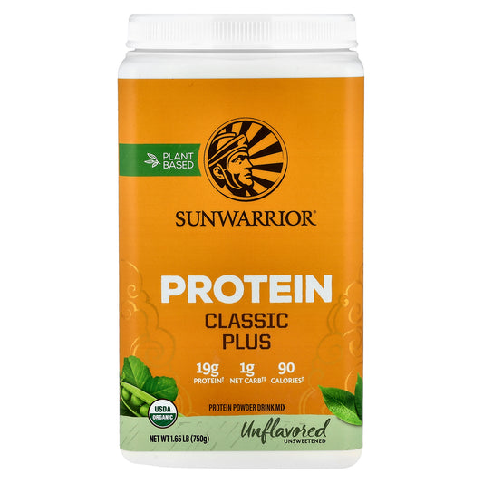 Sunwarrior, Classic Plus Protein, Unflavored, 1.65 lb (750 g)