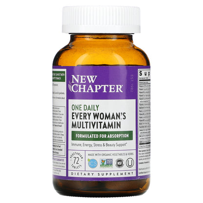 New Chapter, Every Woman's One Daily Multivitamin, 72 Vegetarian Tablets