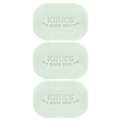 Kirk's, 100% Premium Coconut Oil Castile Bar Soap, Soothing Aloe Vera, 3 Bars, 4 oz (113 g) Each