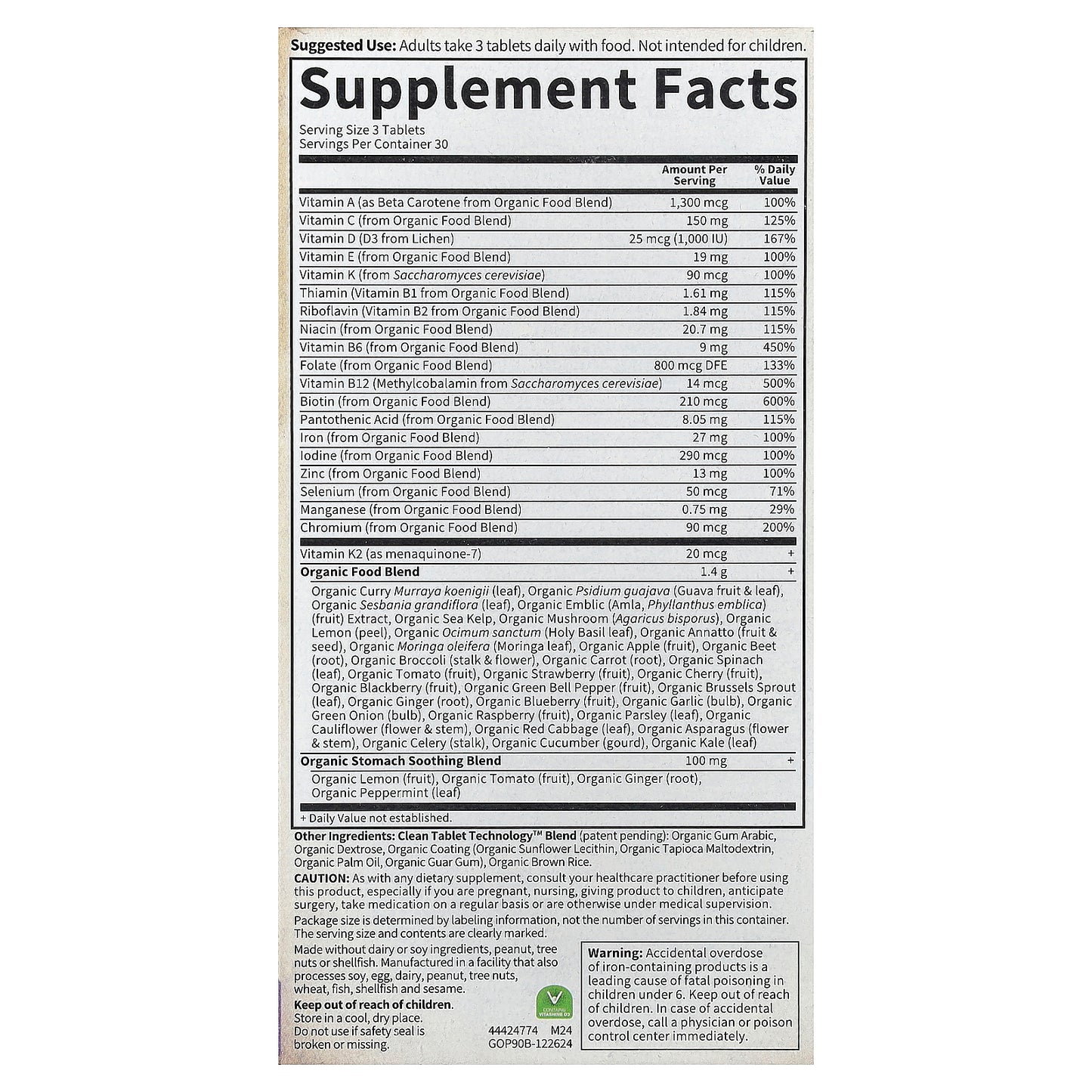 Garden of Life, Organics, Prenatal Multi, 90 Vegan Tablets