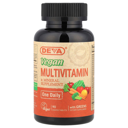 Deva, Vegan Multivitamin & Mineral Supplement, One Daily, 90 Coated Tablets