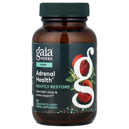Gaia Herbs, Adrenal Health®, Nightly Restore, 60 Liquid Phyto-Caps®