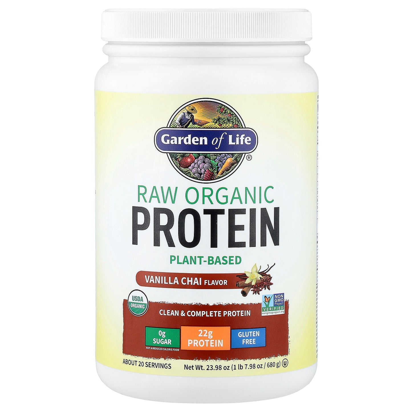 Garden of Life, RAW Organic Protein, Vanilla Chai, 1 lb 7.98 oz (680 g)