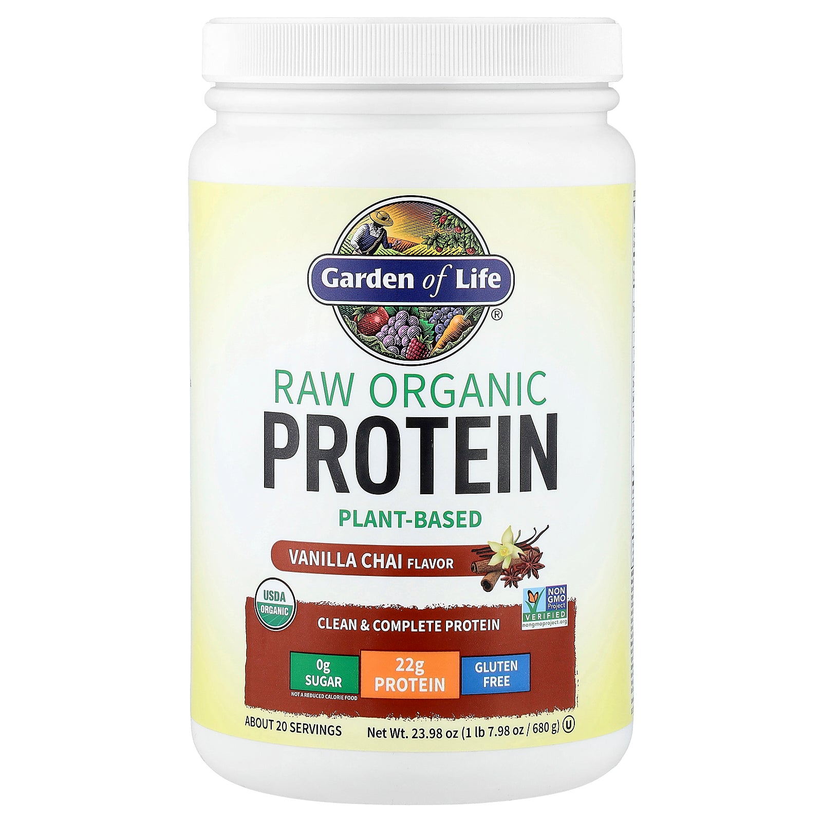 Garden of Life, RAW Organic Protein, Vanilla Chai, 1 lb 7.98 oz (680 g)