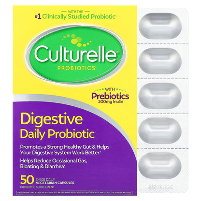 Culturelle, Probiotics, Digestive Daily Probiotic, 50 Once Daily Vegetarian Capsules