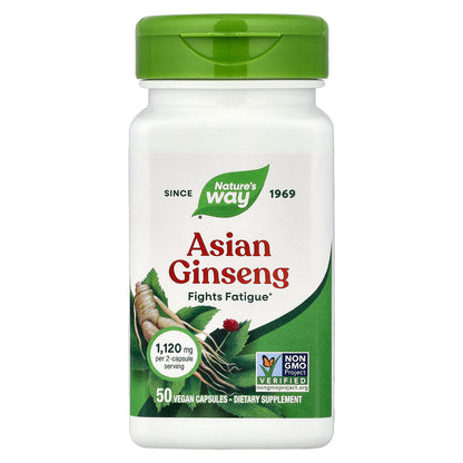 Nature's Way, Asian Ginseng, 50 Vegan Capsules (560 mg per Capsule)