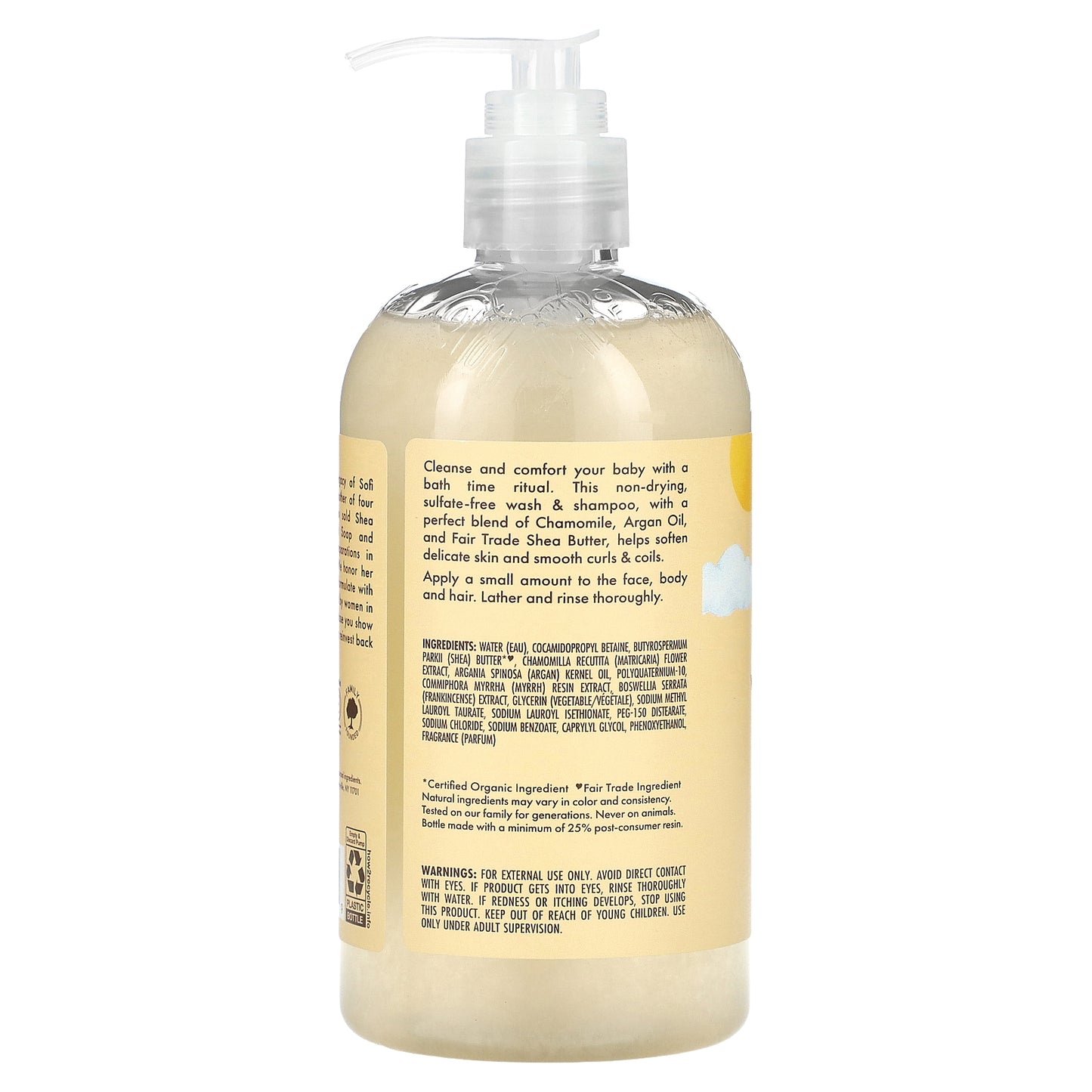 SheaMoisture, Baby Wash & Shampoo, Raw Shea, Chamomile & Argan Oil, 13 fl oz (384 ml)