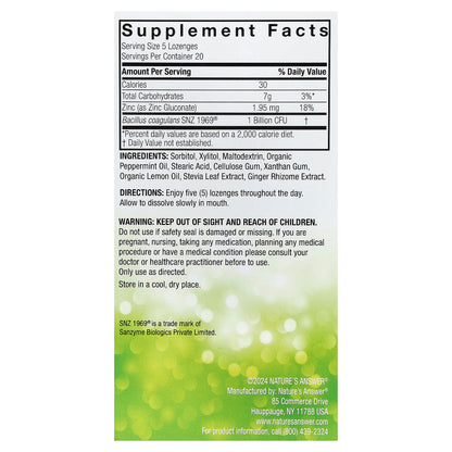 Nature's Answer, PerioBrite® Dry Mouth Lozenges, Lemon-Lime Mint, 100 Lozenges