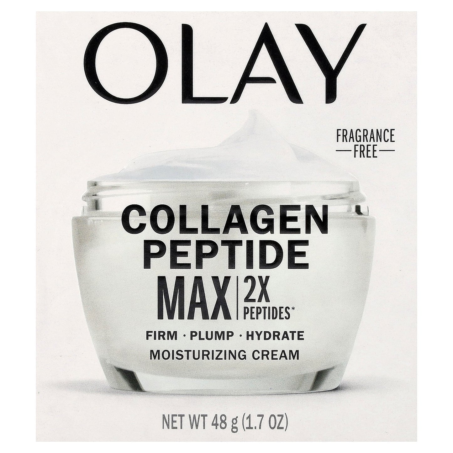 Olay, Collagen Peptide Max, Moisturizing Cream, Fragrance Free, 1.7 oz (48 g)