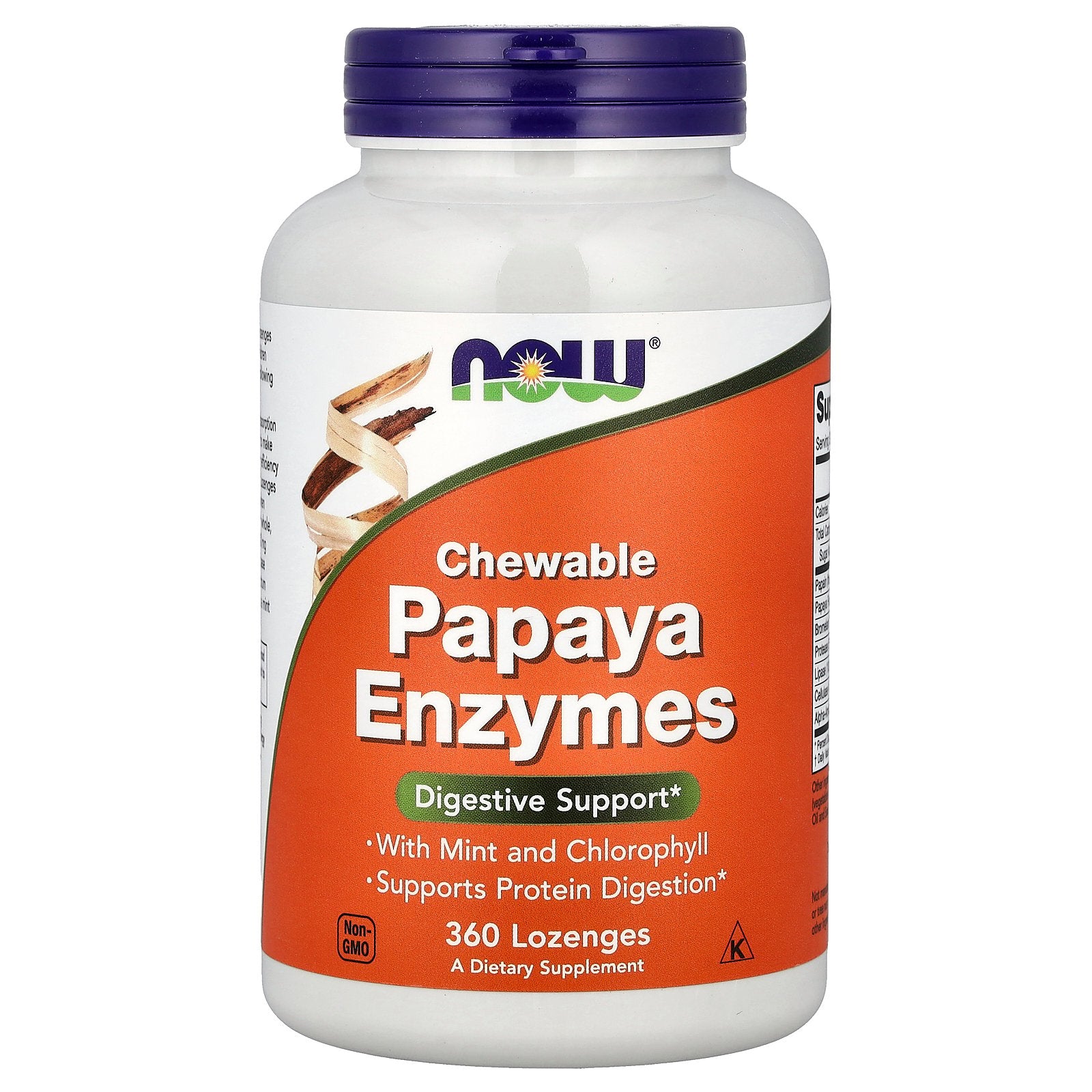 NOW Foods, Chewable Papaya Enzymes, 360 Lozenges