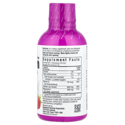 Bluebonnet Nutrition, Liquid Calcium, Magnesium Citrate & Vitamin D3, Strawberry, 16 fl oz (473 ml)