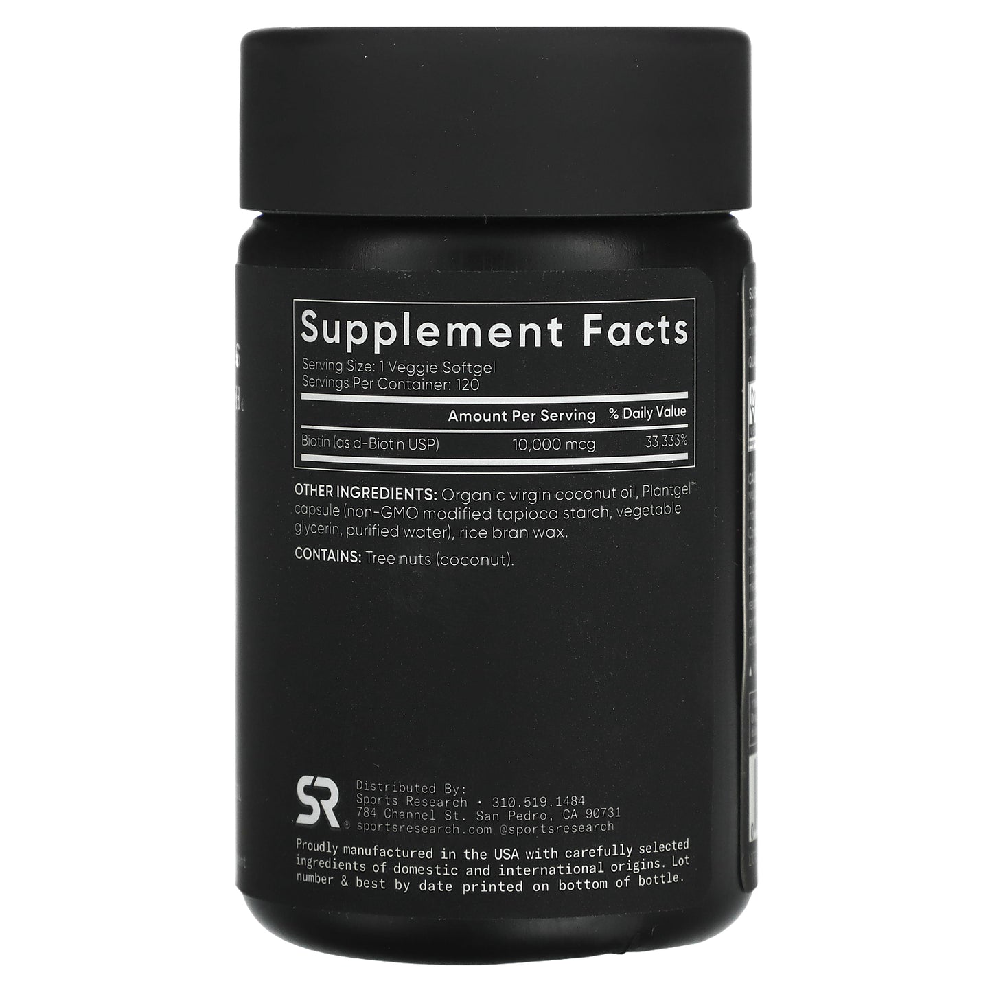 Sports Research, Biotin, Max Strength, 10,000 mcg, 120 Veggie Softgels