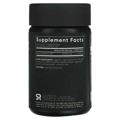 Sports Research, Biotin, Max Strength, 10,000 mcg, 120 Veggie Softgels