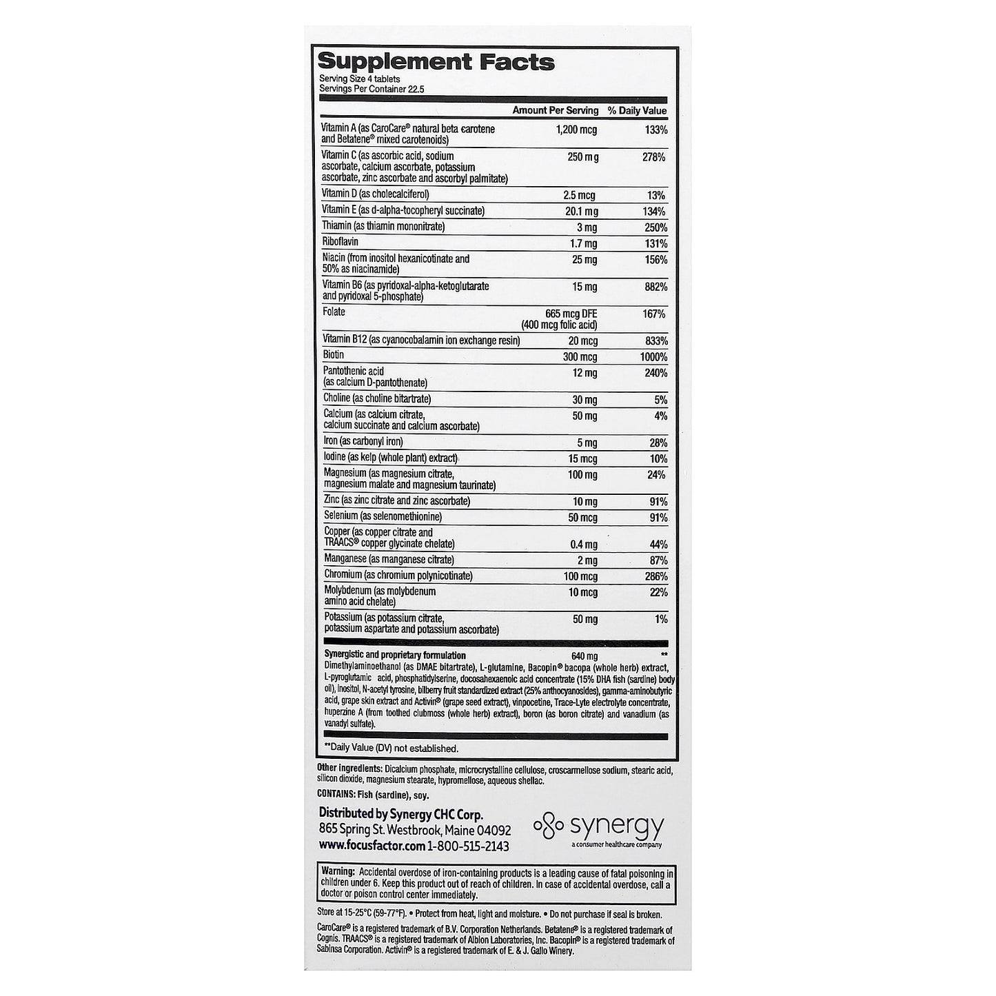 Focus Factor, Nutrition For The Brain, Original Formula, 90 Tablets