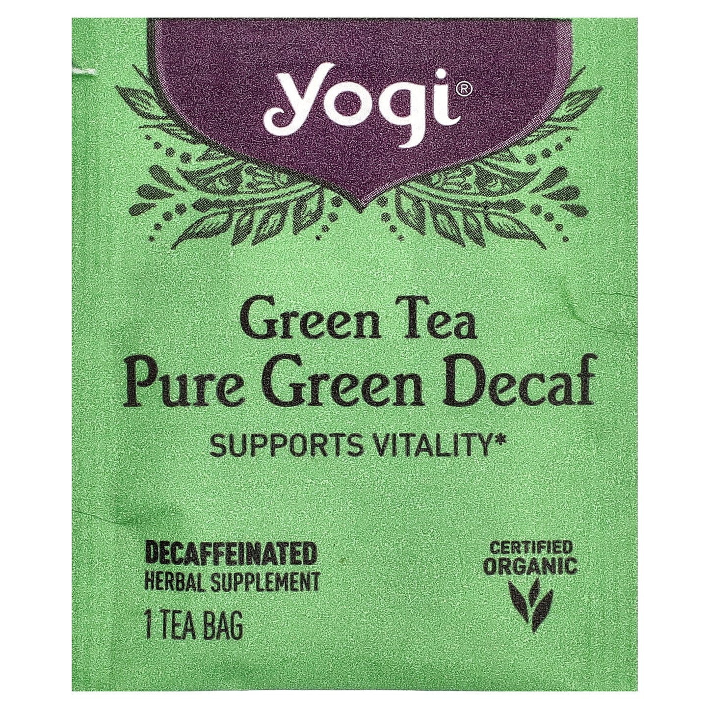 Yogi Tea, Green Tea Pure Green, Decaf, 16 Tea Bags, 1.09 oz (31 g)