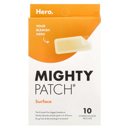 Hero Cosmetics, Mighty Patch® Surface, 10 Hydrocolloid Patches