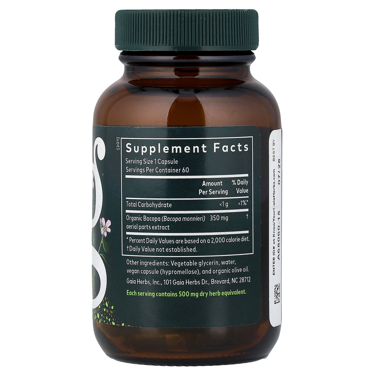 Gaia Herbs, Bacopa, 60 Liquid Phyto-Caps® (350 mg Per cap)