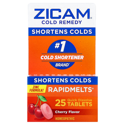 Zicam, Cold Remedy, RapidMelts®, Cherry, 25 Quick Dissolve Tablets