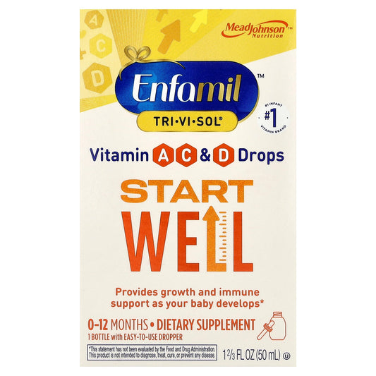Enfamil, Tri-Vi-Soll®, Vitamin A, C & D Drops, 0-12 Months, Fruit, 1 2/3 fl oz (50 ml)