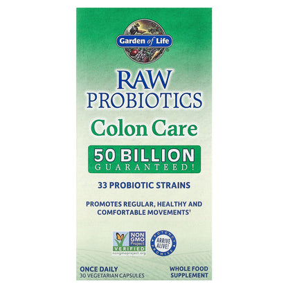 Garden of Life, RAW Probiotics, Colon Care, 30 Vegetarian Capsules