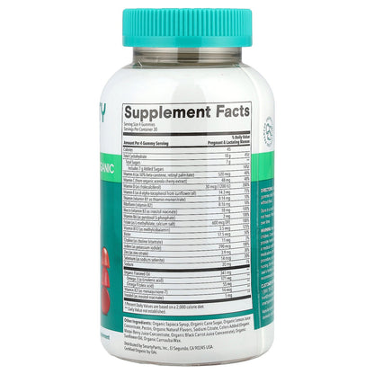 SmartyPants, Organic Prenatal Multi & Omegas, Grape, Blueberry & Mixed Berry, 120 Gummies