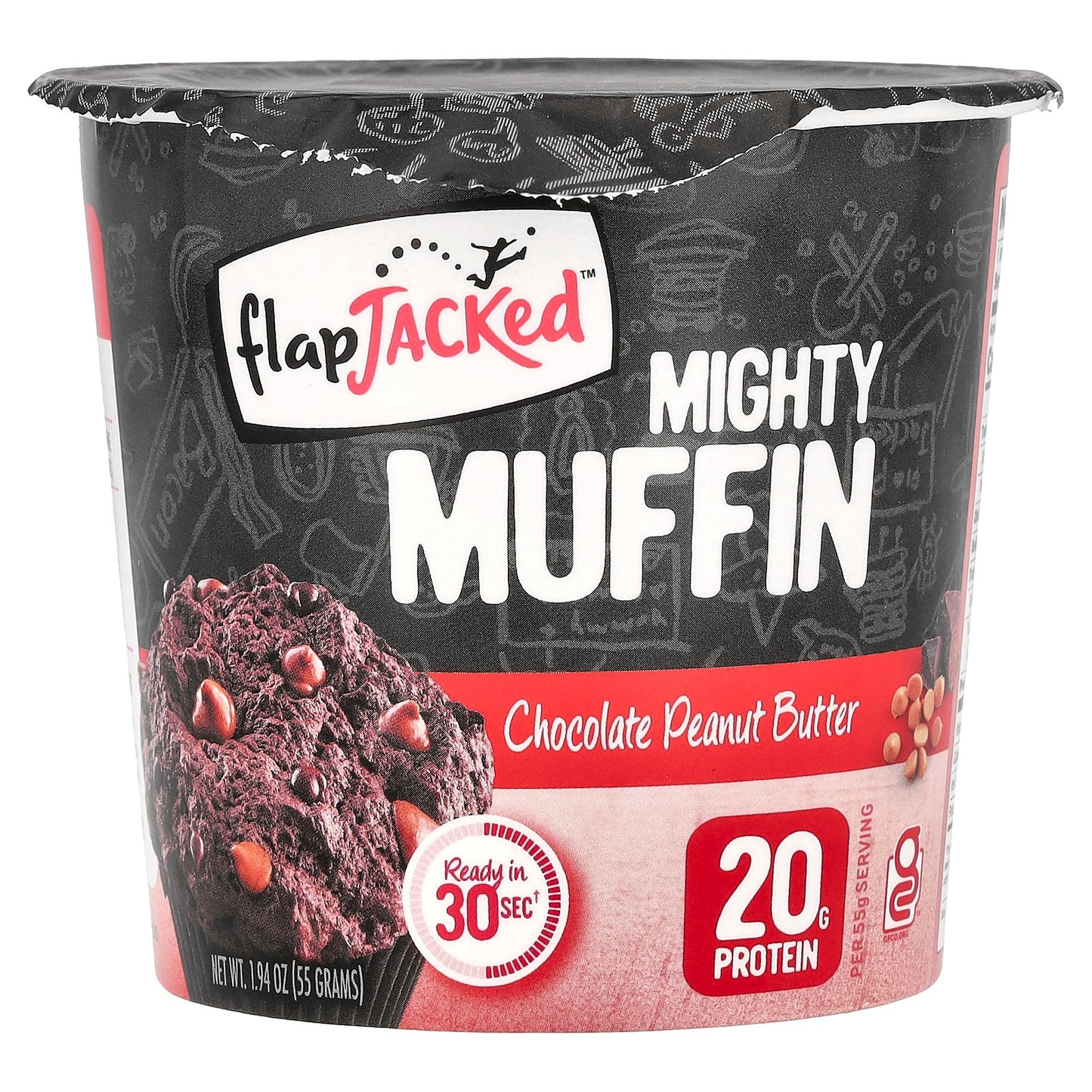 FlapJacked, Mighty Muffin, Chocolate Peanut Butter, 1.94 oz (55 g)