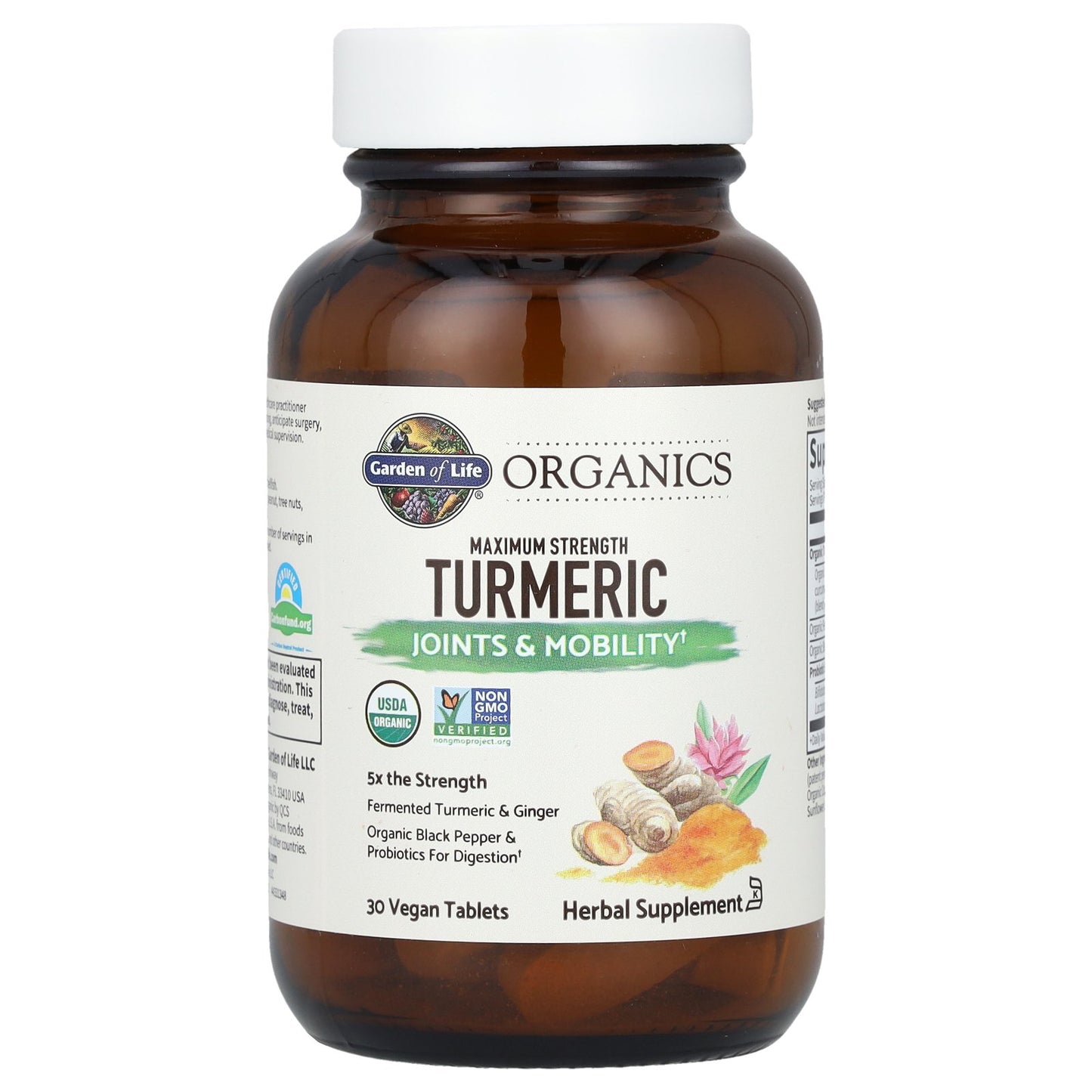 Garden of Life, Turmeric, Maximum Strength, 30 Vegan Tablets