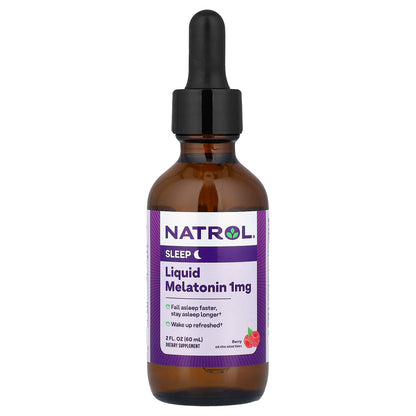Natrol, Liquid Melatonin, Berry, 1 mg, 2 fl oz (60 ml)
