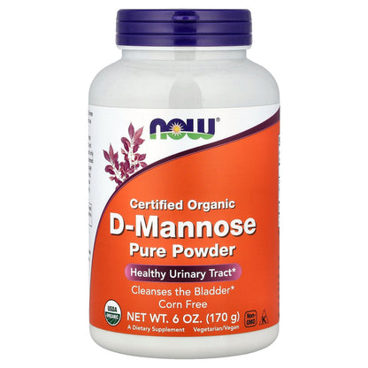 NOW Foods, Certified Organic D-Mannose Pure Powder, 6 oz (170 g)