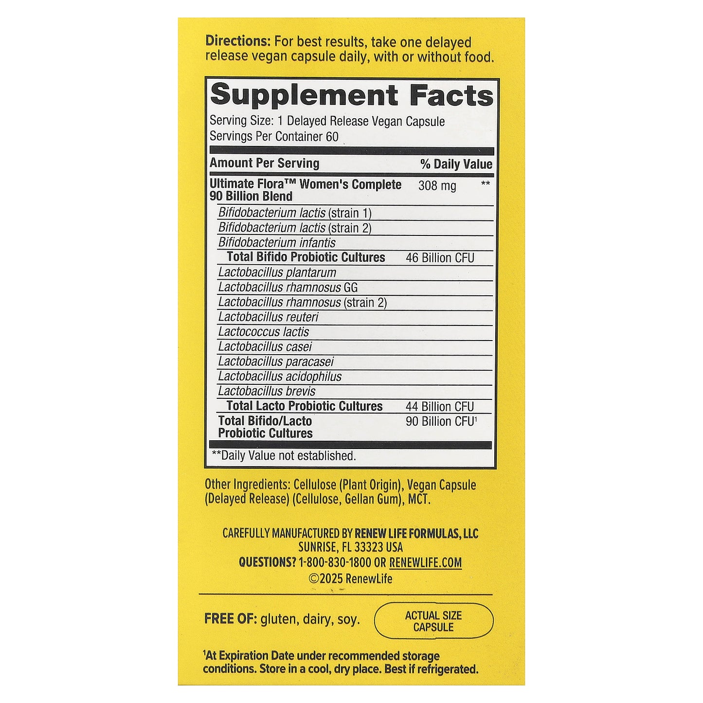 Renew Life, Women's Complete, Ultimate Flora™ Probiotic, 90 Billion CFU, 60 Delayed Release Vegan Capsules