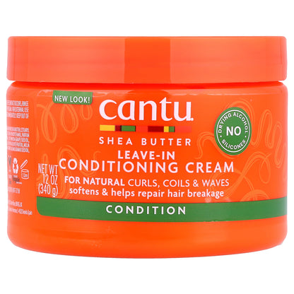 Cantu, Shea Butter, Leave-In Conditioning Cream, For Natural Curls, Coils & Waves, 12 oz (340 g)