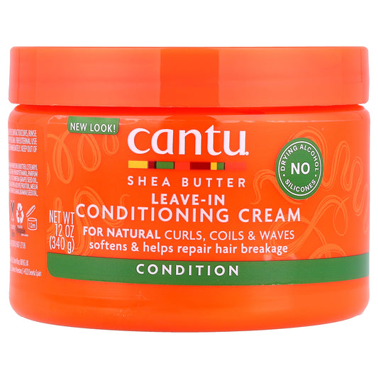 Cantu, Shea Butter, Leave-In Conditioning Cream, For Natural Curls, Coils & Waves, 12 oz (340 g)