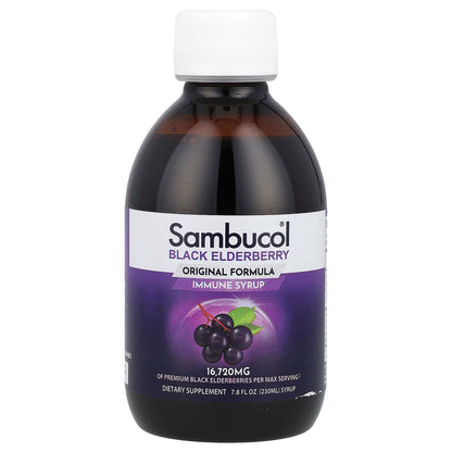 Sambucol, Black Elderberry Immune Syrup, Original Formula, 16,720 mg, 7.8 fl oz (230 ml)