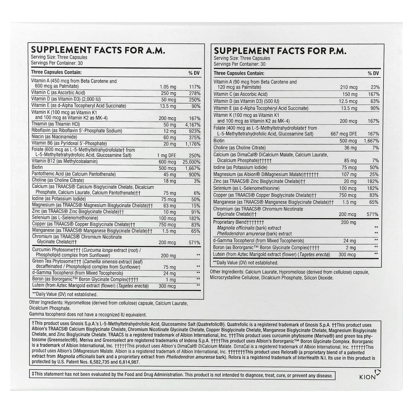 Thorne, Multi-Vitamin Elite, A.M. & P.M., 2 Bottles, 90 Capsules Each