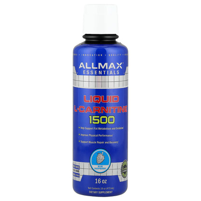 ALLMAX, Liquid L-Carnitine 1500, Blue Raspberry, 16 oz (473 ml)