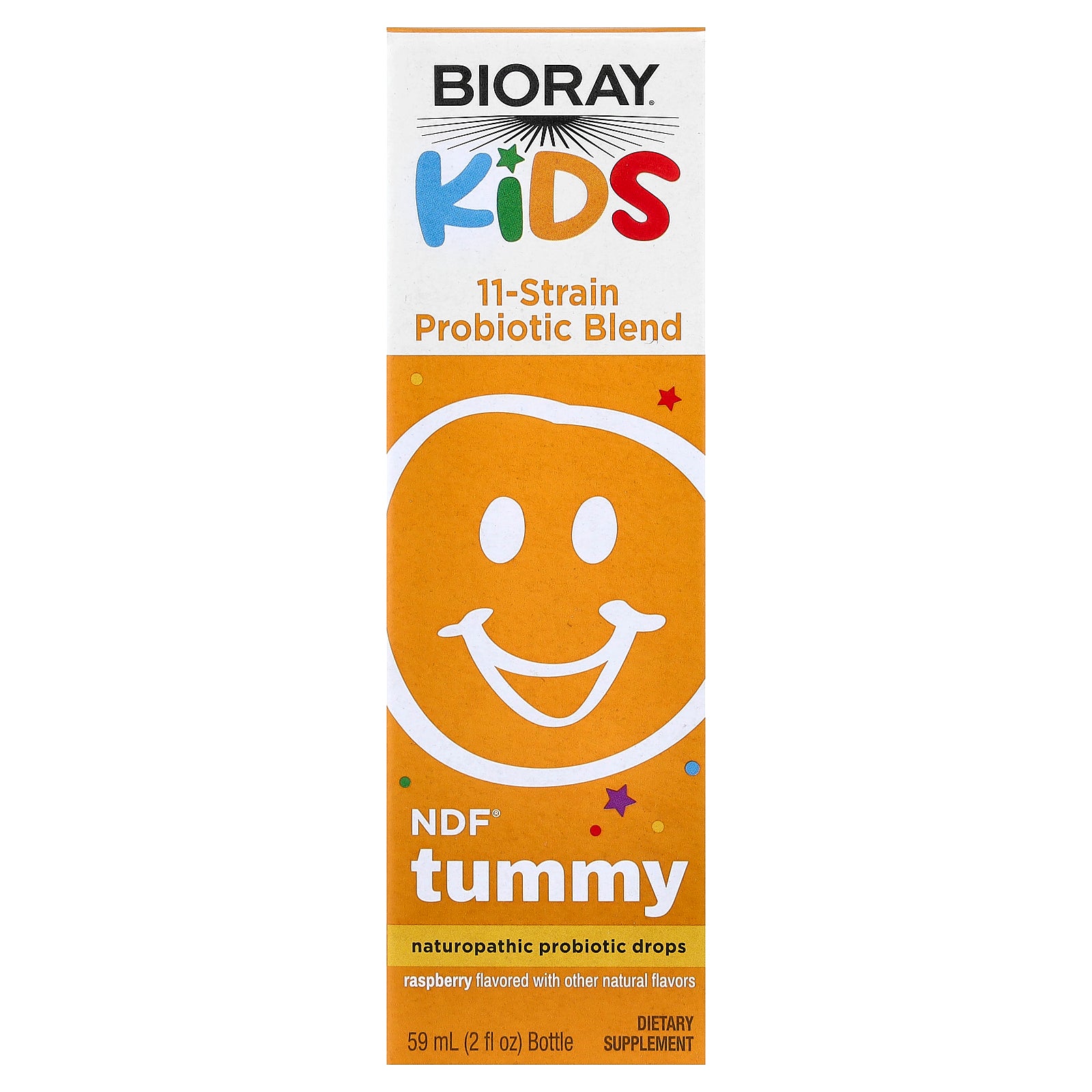 Bioray, Kids, NDF® Tummy, 11-Strain Probiotic Blend, Raspberry, 2 fl oz (60 ml)