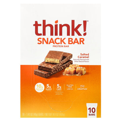 Think !, Protein Snack Bar, Salted Caramel, 10 Bars, 1.41 oz (40 g) Each