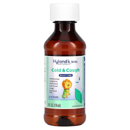 Hyland's Naturals, Kids, Cold & Cough, Nighttime, Ages 2-12, Unflavored, 4 fl oz (118 ml)