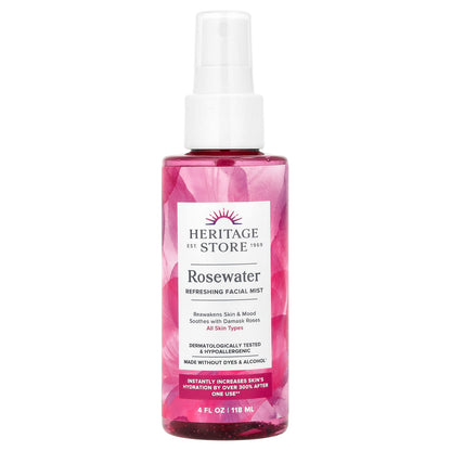 Heritage Store, Rosewater Refreshing Facial Mist, 4 fl oz (118 ml)