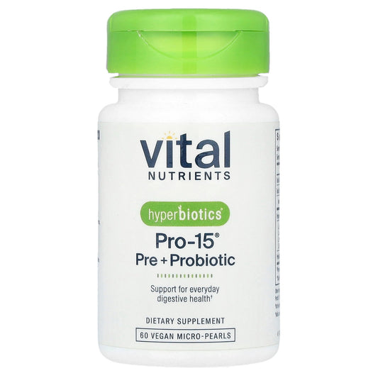 Vital Nutrients, Hyperbiotics®, Pro-15®, Pre + Probiotic, 60  Vegan Micro-Pearls