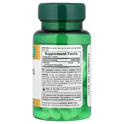 Nature's Bounty, Potassium, 99 mg, 100 Caplets